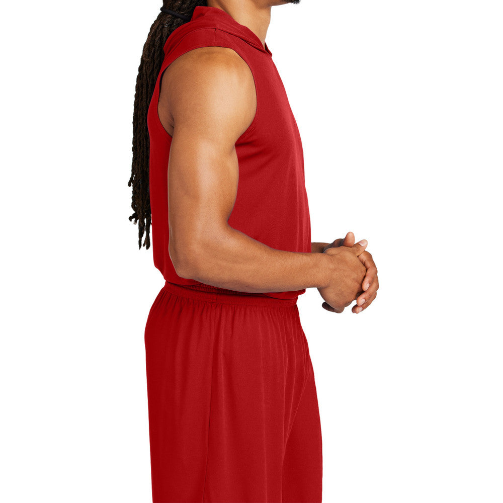 Men's Competitor Sleeveless Hoodie Lightweight Moisture-Wicking UPF 30 Performance Wear-Deep Red
