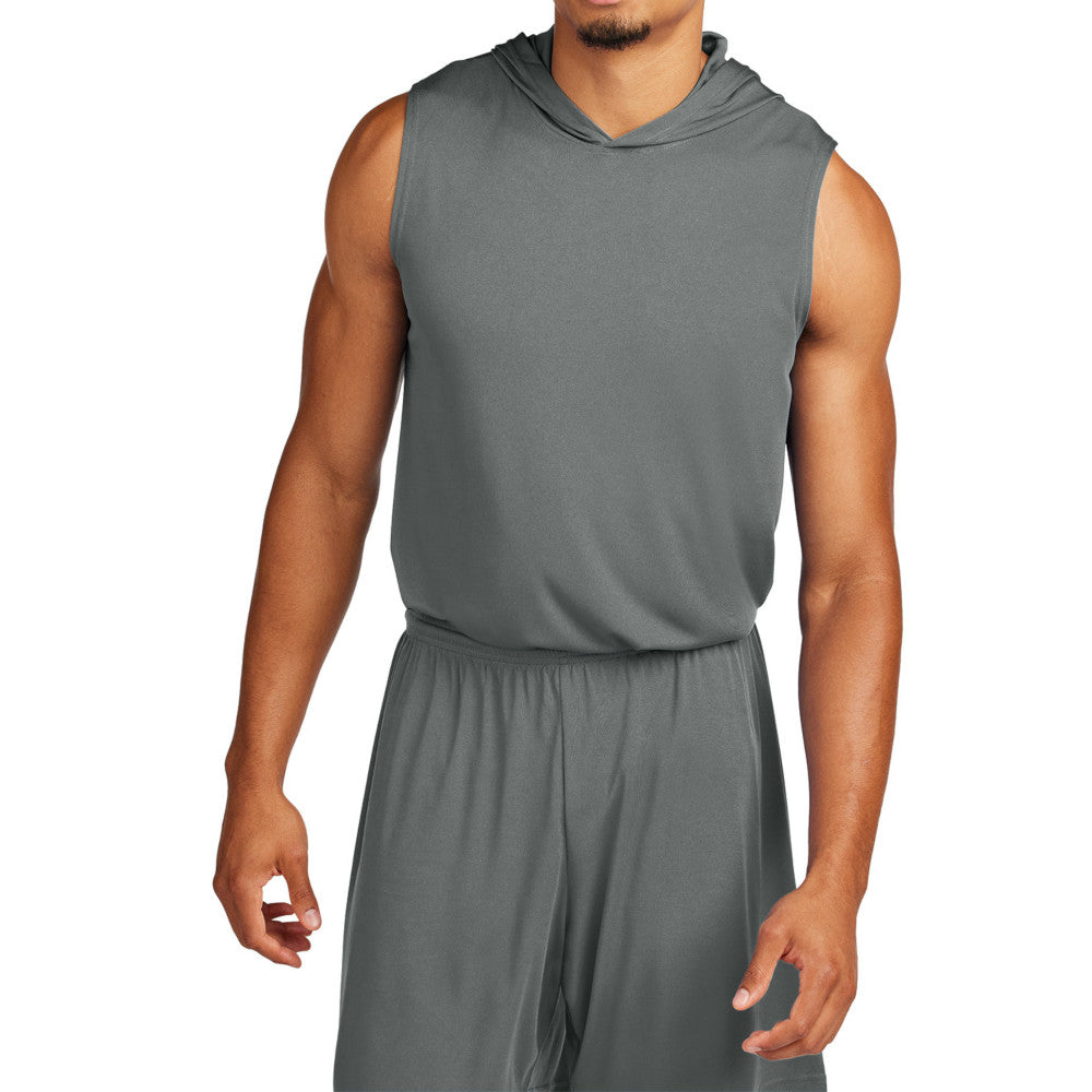 Men's Competitor Sleeveless Hoodie Lightweight Moisture-Wicking UPF 30 Performance Wear-Iron Grey