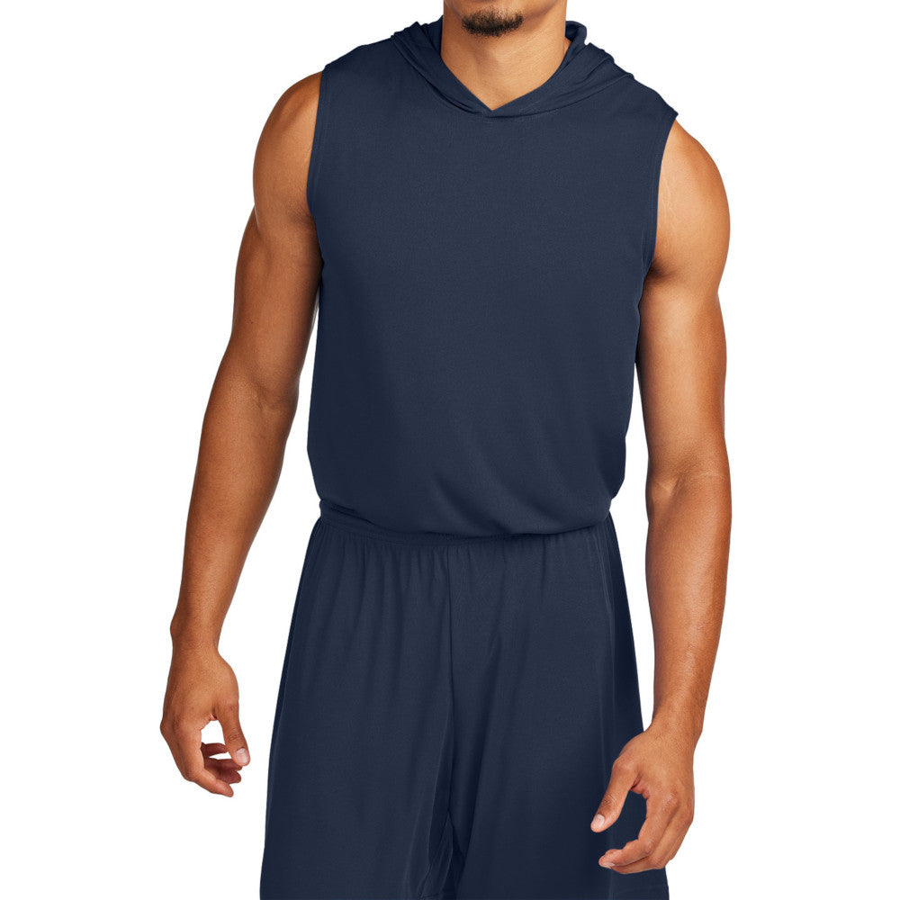 Men's Competitor Sleeveless Hoodie Lightweight Moisture-Wicking UPF 30 Performance Wear-True Navy