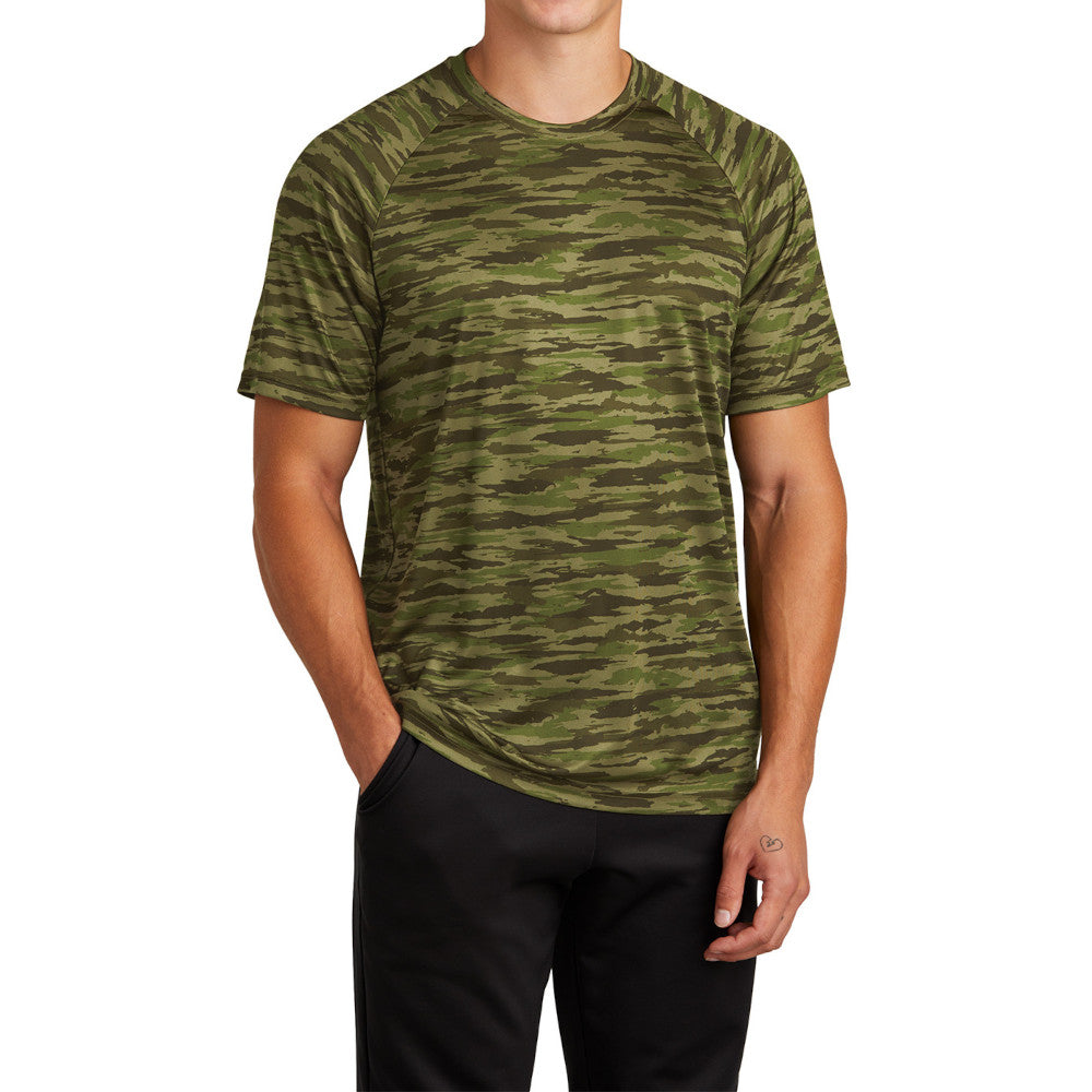 Men's Drift Camo Tee Moisture-Wicking UPF 30 Lightweight - Olive Drab Green