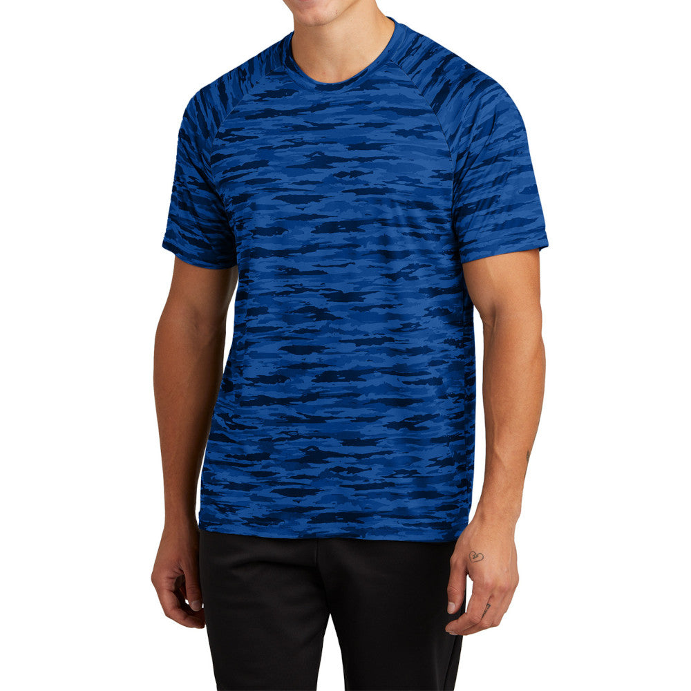 Men's Drift Camo Tee Moisture-Wicking UPF 30 Lightweight - True Royal