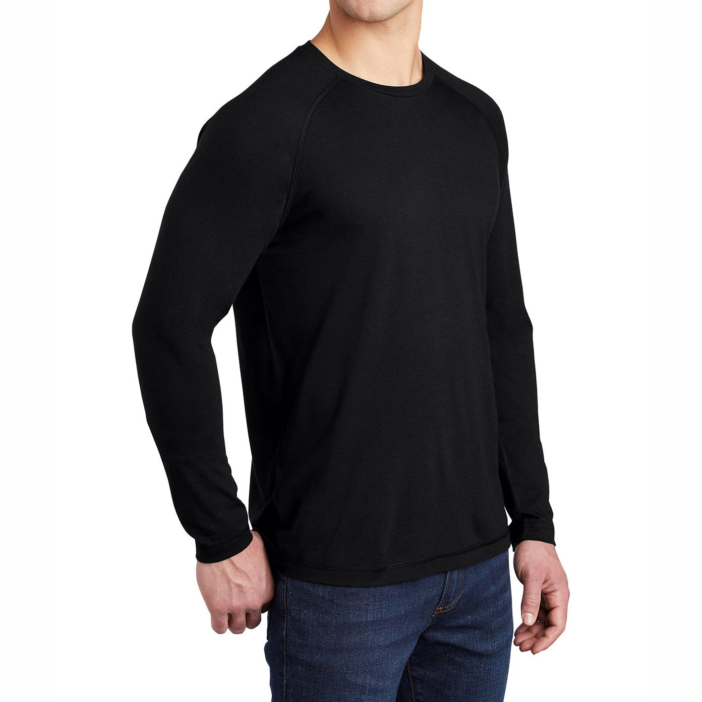 Men's Tri-Blend Long Sleeve Wicking Raglan Tee for Active Comfort