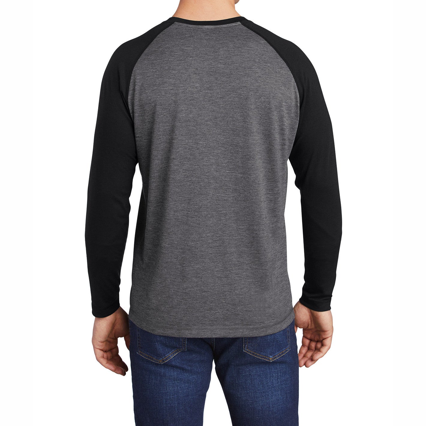 Men's Tri-Blend Long Sleeve Wicking Raglan Tee for Active Comfort
