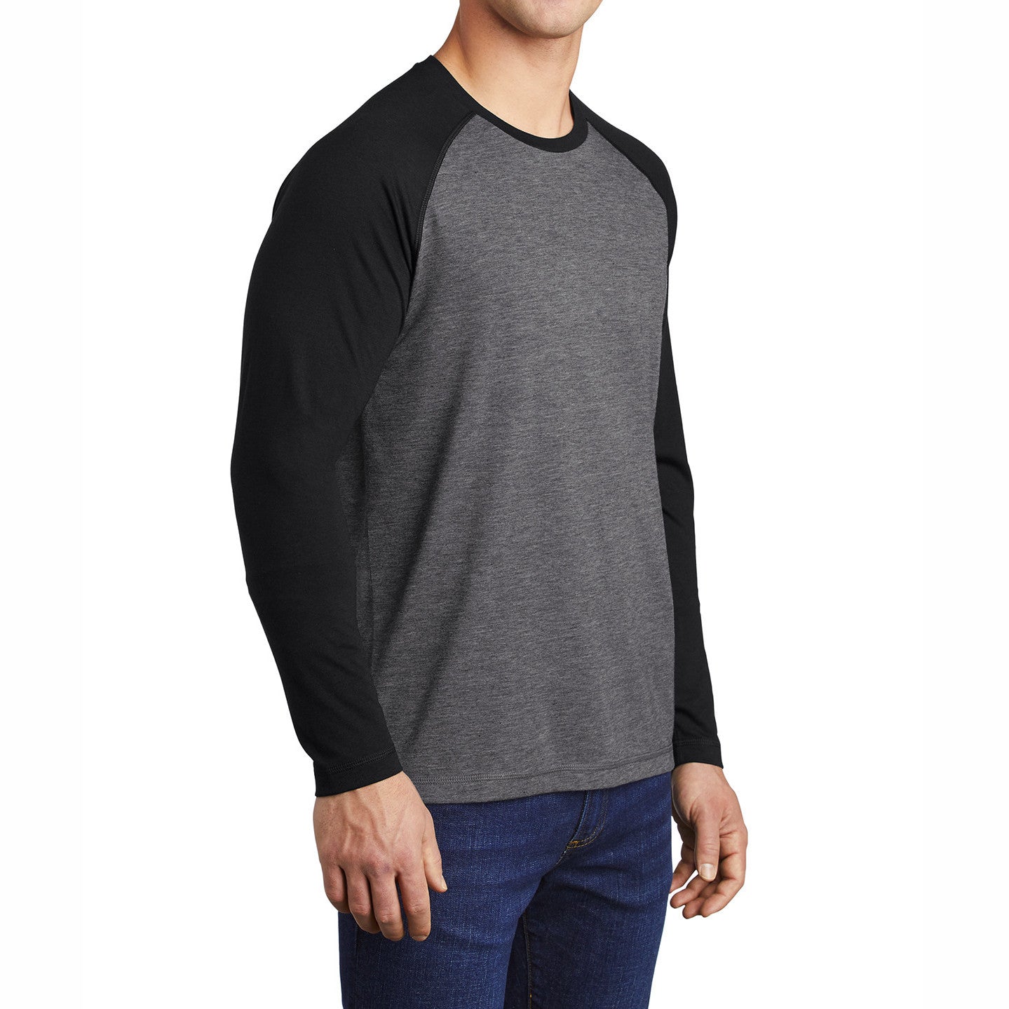 Men's Tri-Blend Long Sleeve Wicking Raglan Tee for Active Comfort