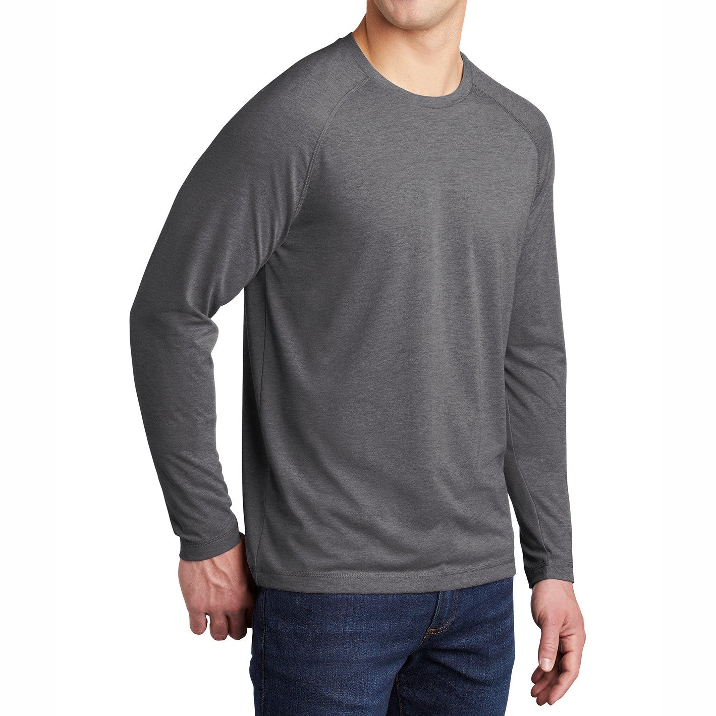 Men's Tri-Blend Long Sleeve Wicking Raglan Tee for Active Comfort