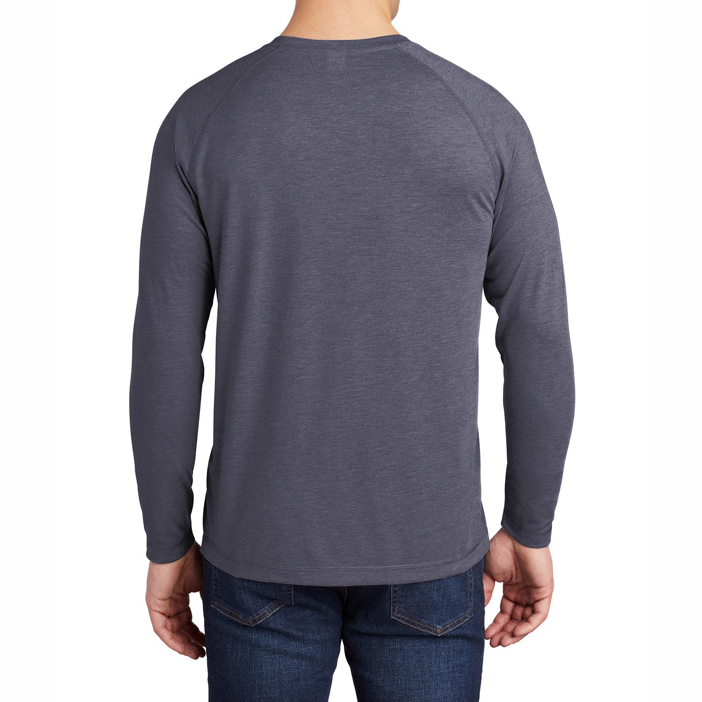 Men's Tri-Blend Long Sleeve Wicking Raglan Tee for Active Comfort
