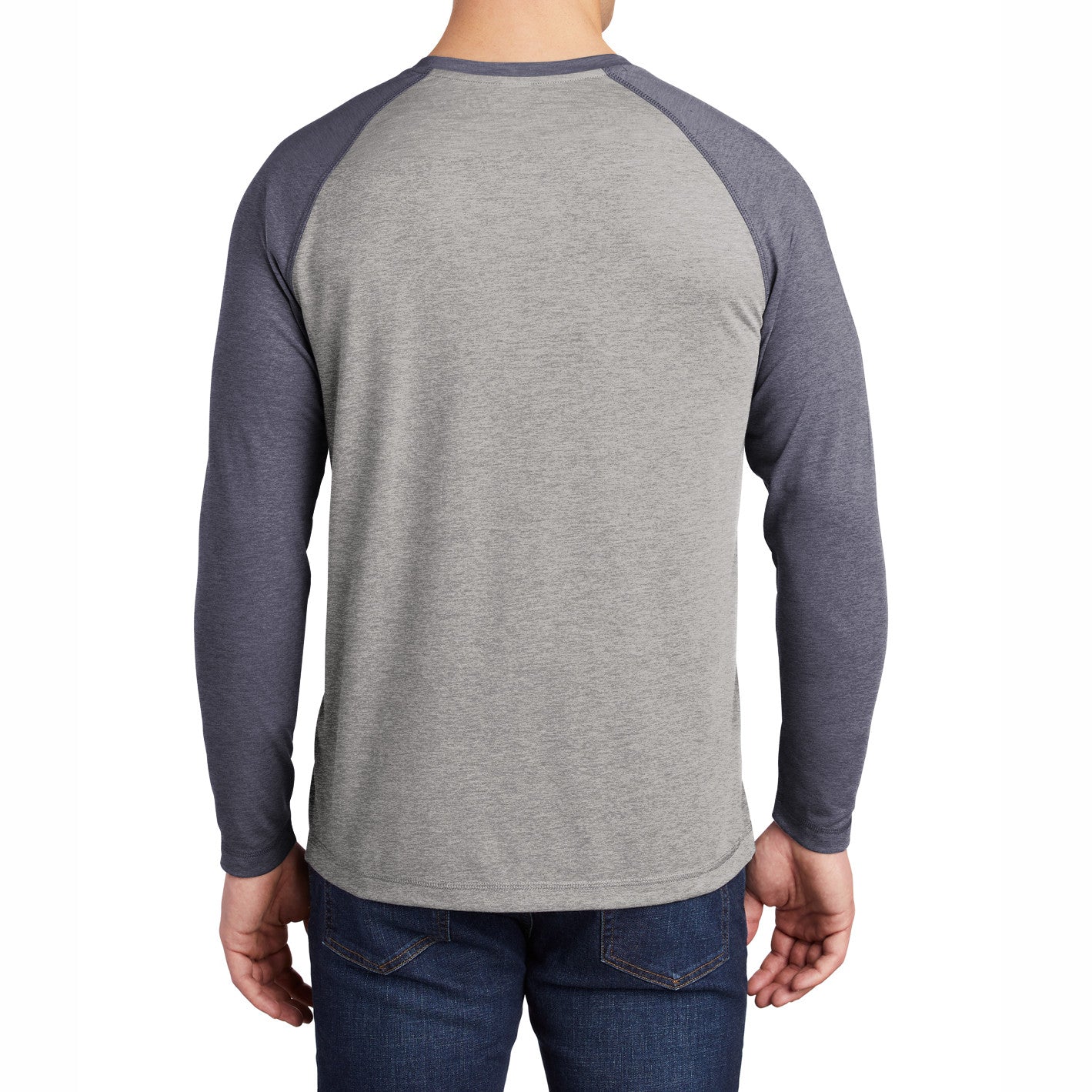 Men's Tri-Blend Long Sleeve Wicking Raglan Tee for Active Comfort