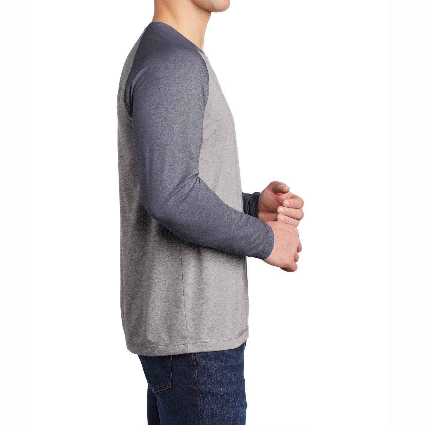 Men's Tri-Blend Long Sleeve Wicking Raglan Tee for Active Comfort