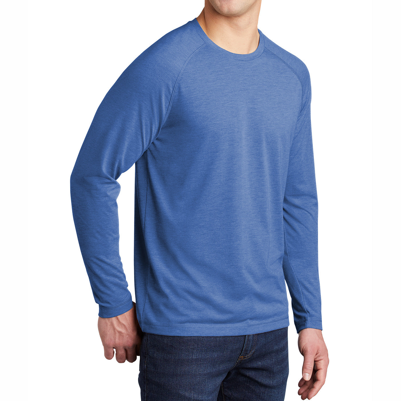 Men's Tri-Blend Long Sleeve Wicking Raglan Tee for Active Comfort