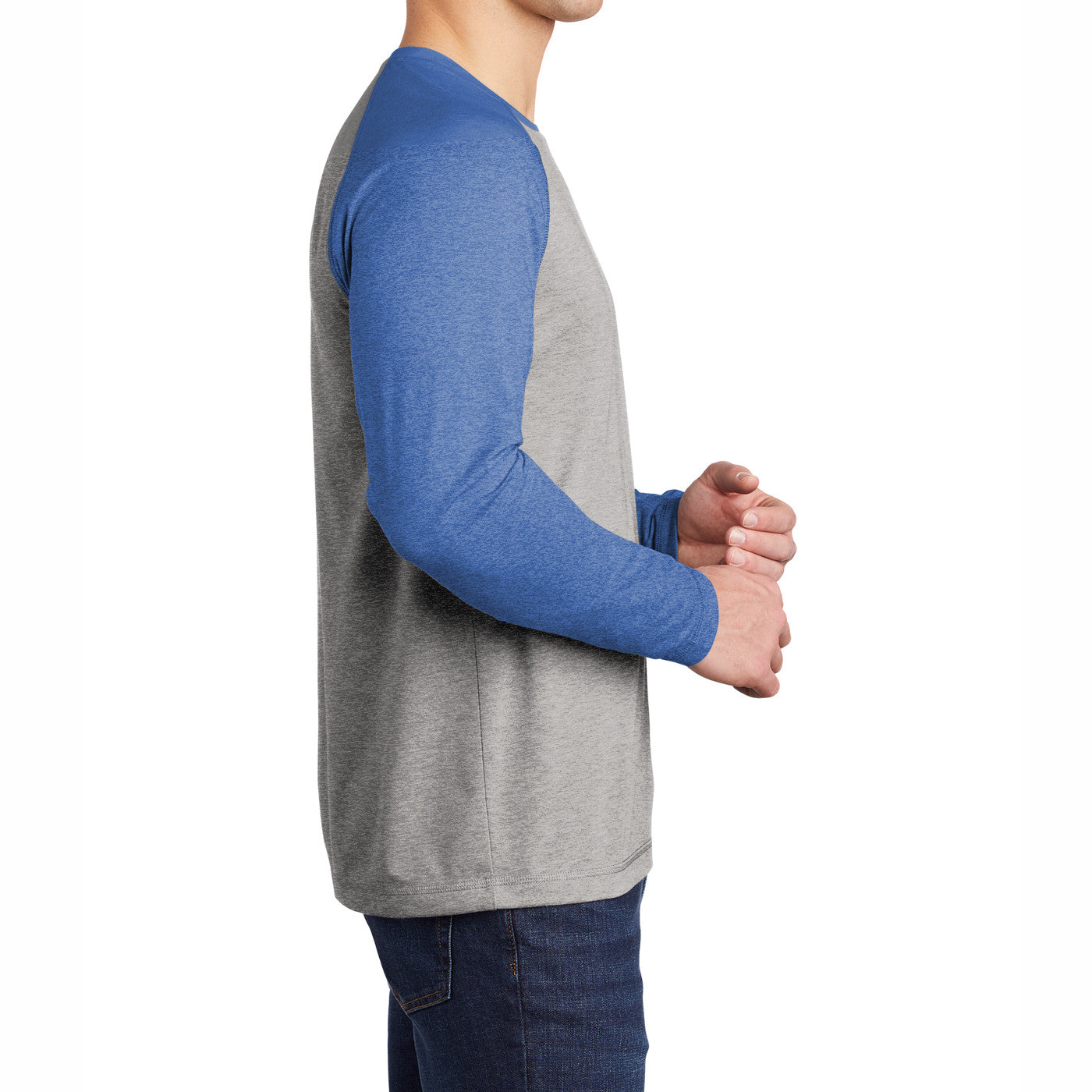 Men's Tri-Blend Long Sleeve Wicking Raglan Tee for Active Comfort