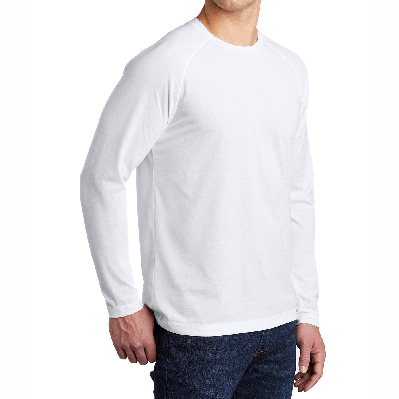 Men's Tri-Blend Long Sleeve Wicking Raglan Tee for Active Comfort