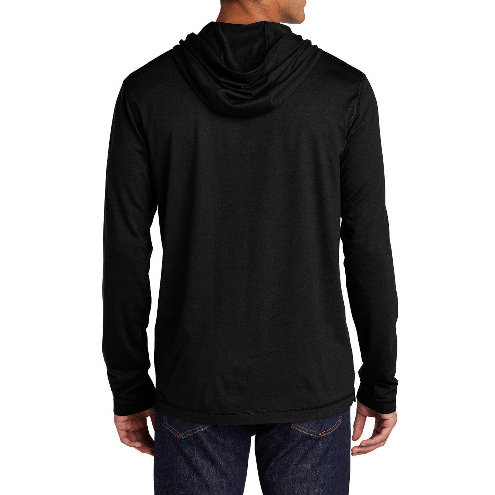 Men's PosiCharge Tri-Blend Wicking Long Sleeve Hoodie-Black Triad Solid