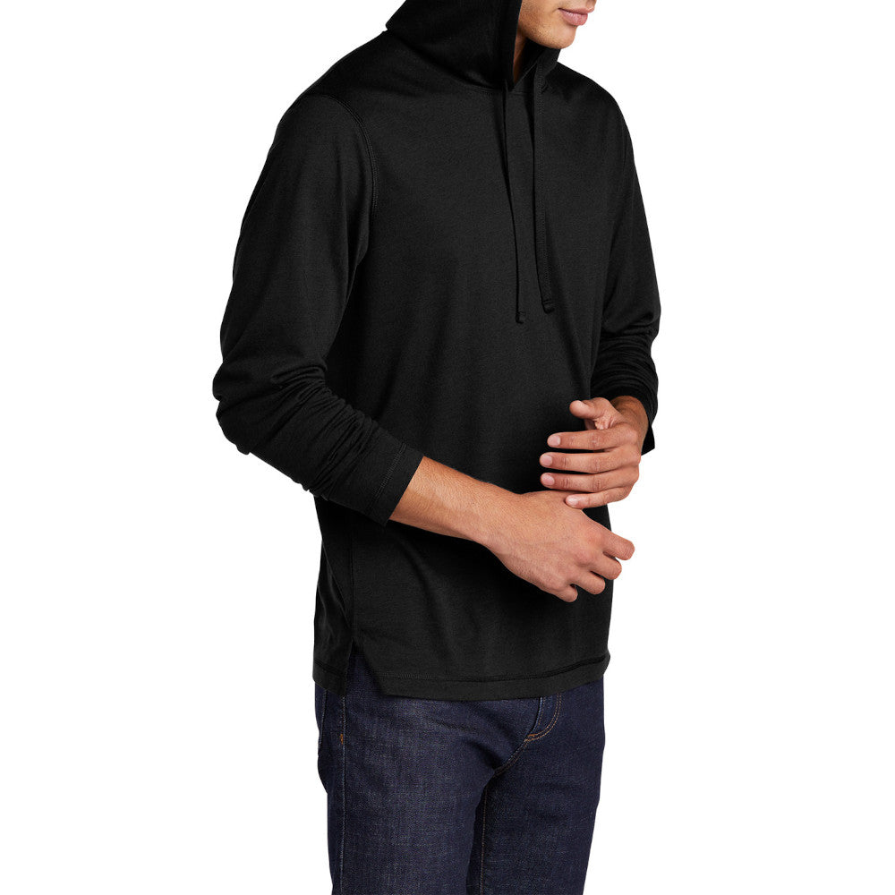 Men's PosiCharge Tri-Blend Wicking Long Sleeve Hoodie-Black Triad Solid