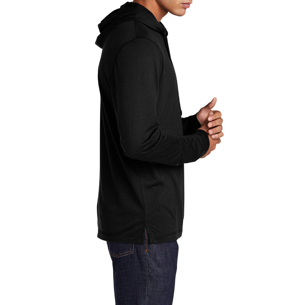 Men's PosiCharge Tri-Blend Wicking Long Sleeve Hoodie-Black Triad Solid