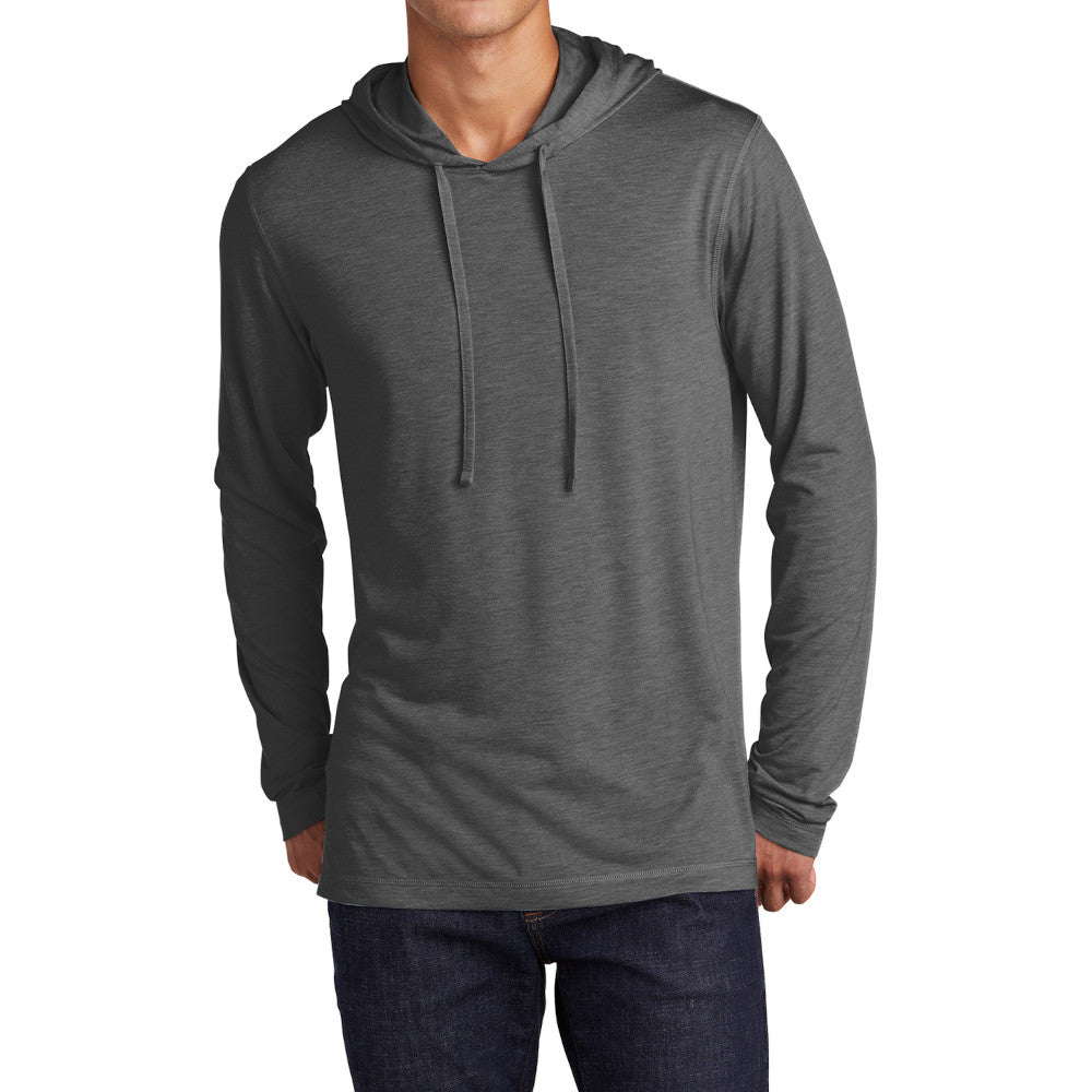 Men's PosiCharge Tri-Blend Wicking Long Sleeve Hoodie-Dark Grey Heather