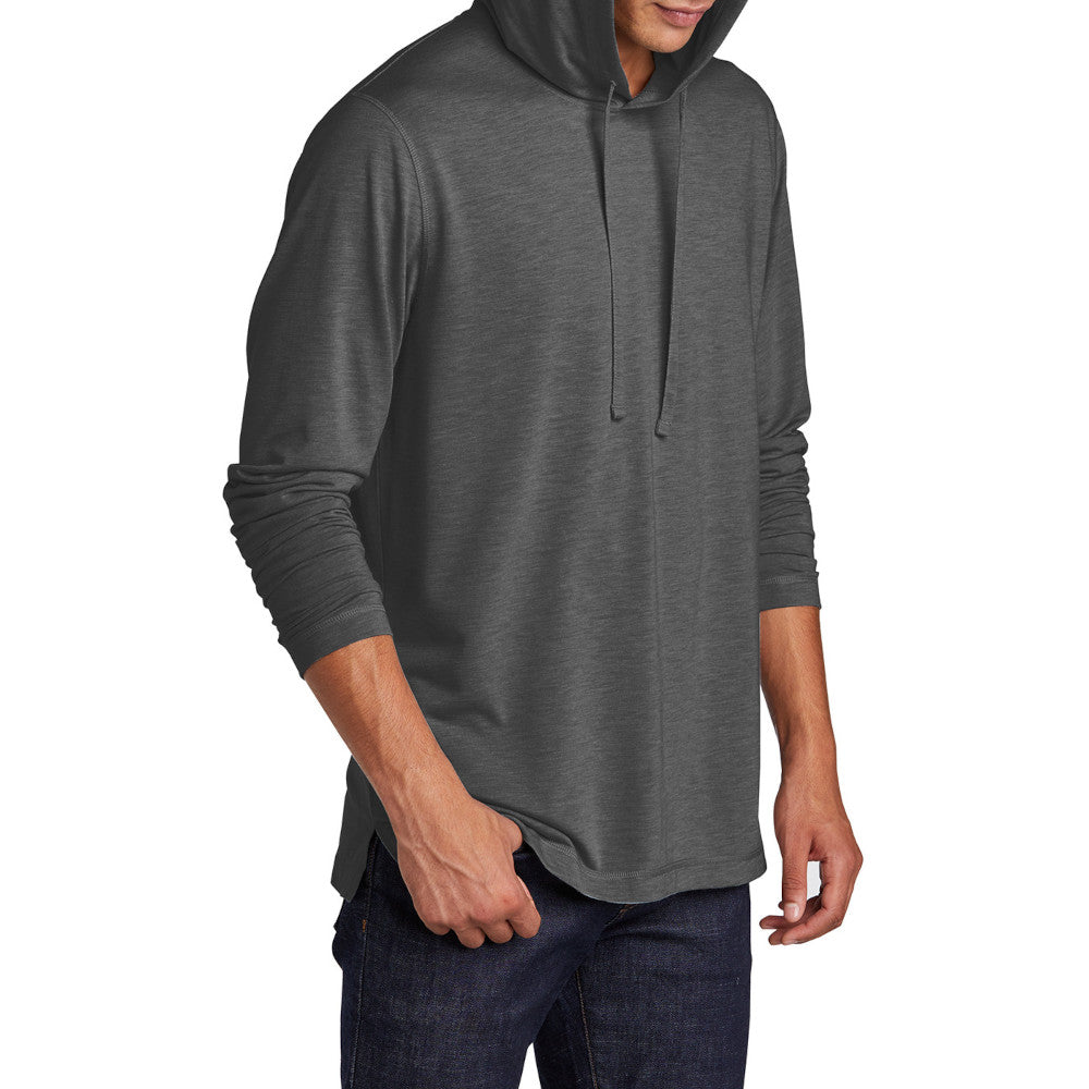 Men's PosiCharge Tri-Blend Wicking Long Sleeve Hoodie-Dark Grey Heather