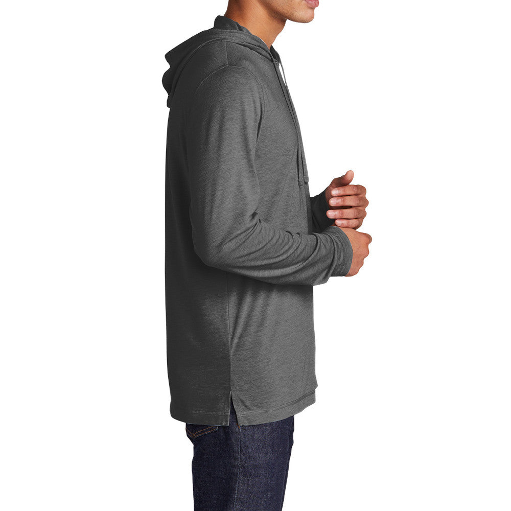 Men's PosiCharge Tri-Blend Wicking Long Sleeve Hoodie-Dark Grey Heather