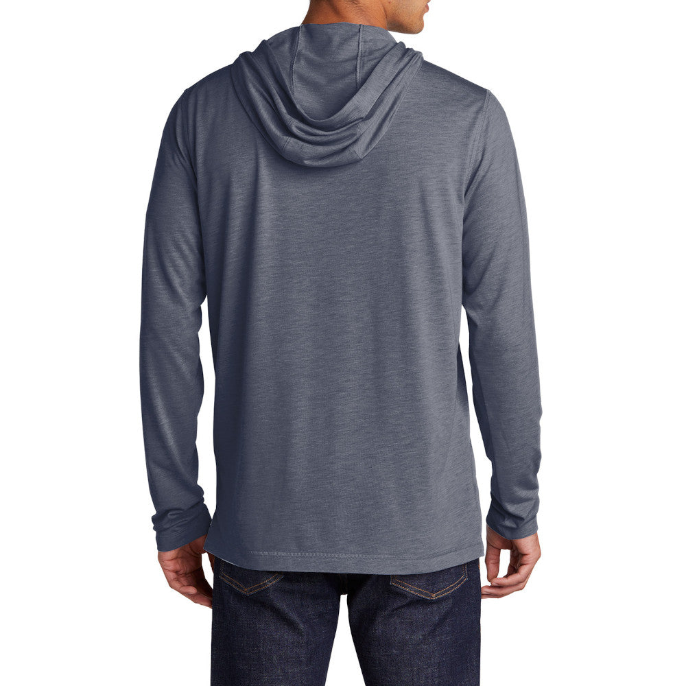 Mens Soft and Color-Locking PosiCharge Tri-Blend Moisture-Wicking Long Sleeve Hoodie