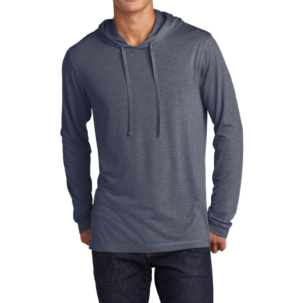 Mens Soft and Color-Locking PosiCharge Tri-Blend Moisture-Wicking Long Sleeve Hoodie