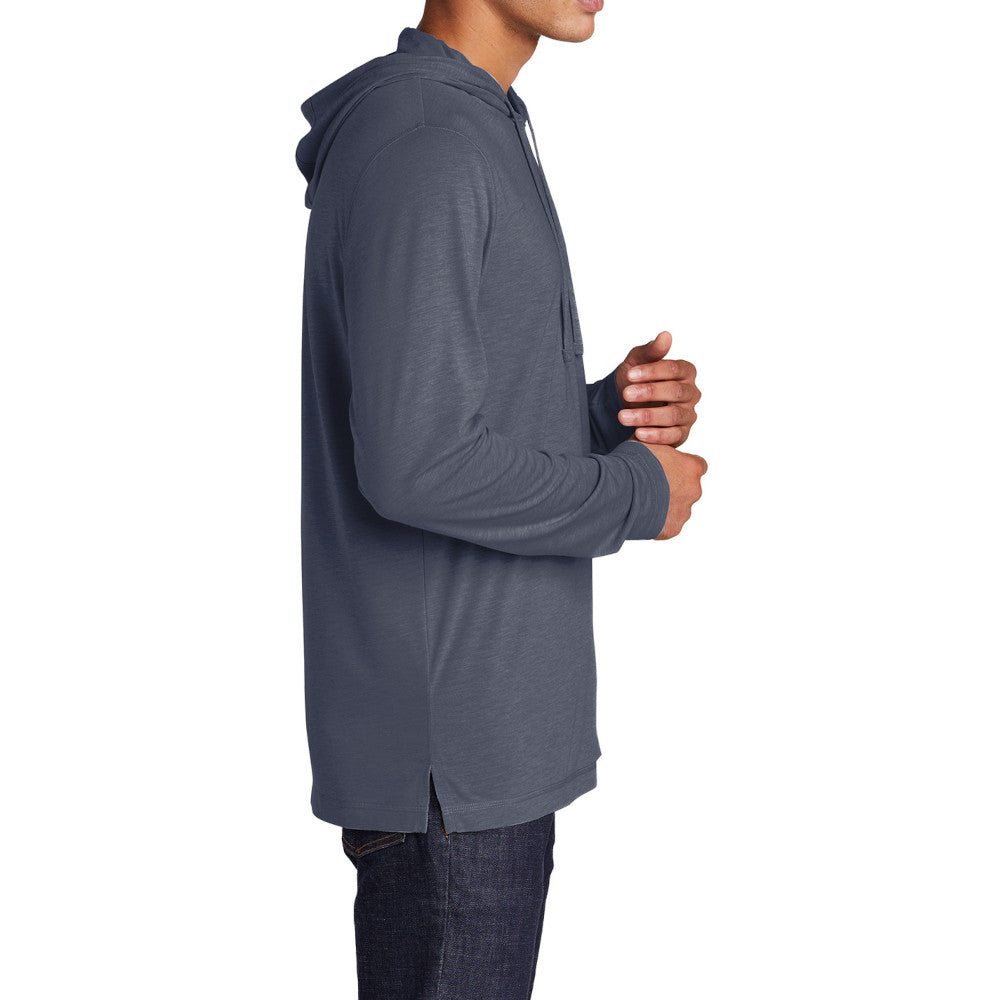Mens Soft and Color-Locking PosiCharge Tri-Blend Moisture-Wicking Long Sleeve Hoodie