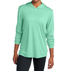 Mens UPF 50 Sun Protection & Moisture-Wicking Performance Posi-UV Pro Long Sleeve Hoodie-Bright Seafoam