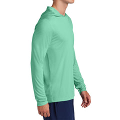 Mens UPF 50 Sun Protection & Moisture-Wicking Performance Posi-UV Pro Long Sleeve Hoodie-Bright Seafoam