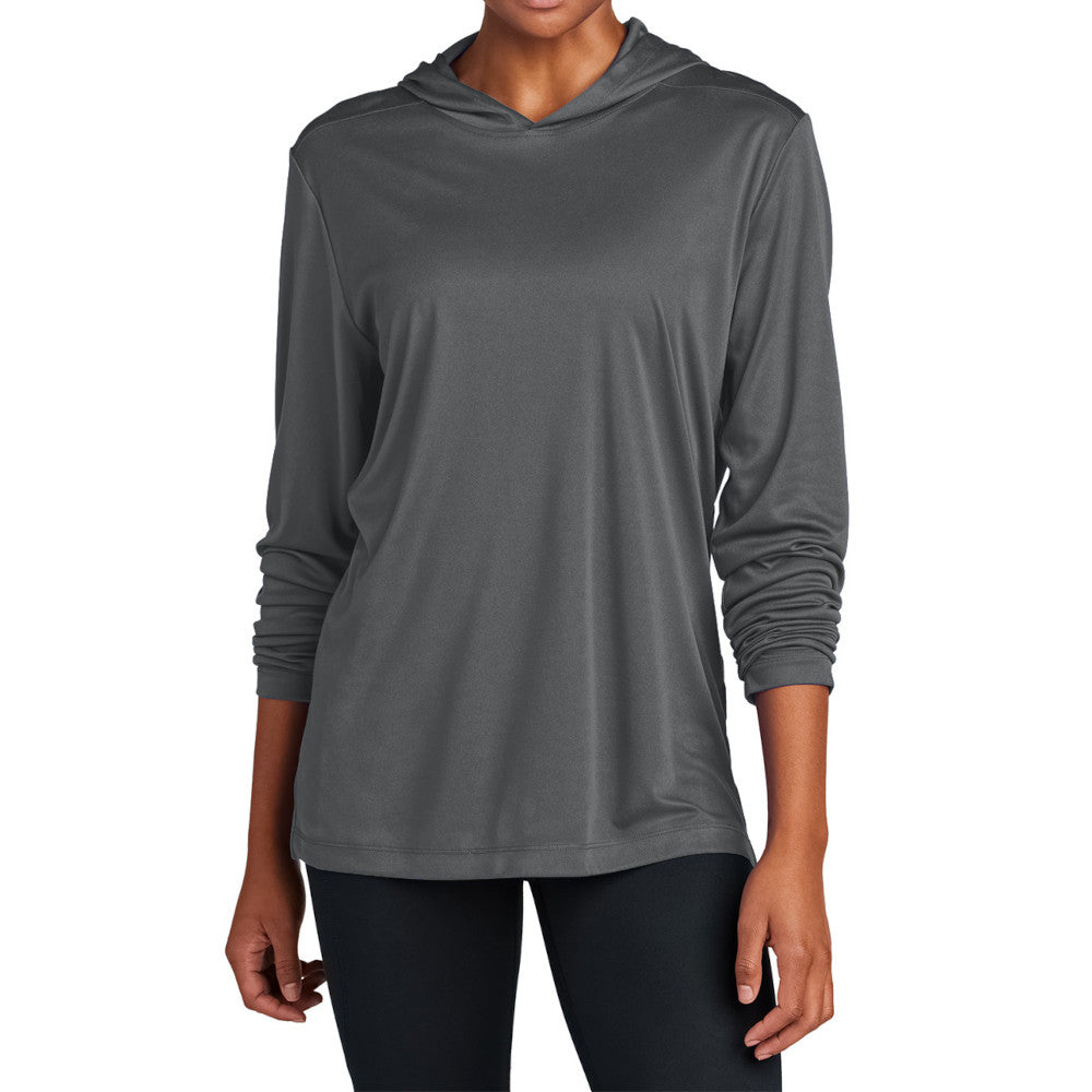 Mens UPF 50 Sun Protection & Moisture-Wicking Performance Posi-UV Pro Long Sleeve Hoodie-Dark Smoke Grey