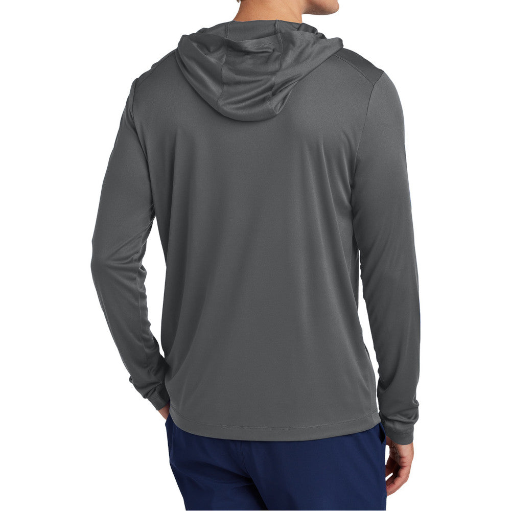 Mens UPF 50 Sun Protection & Moisture-Wicking Performance Posi-UV Pro Long Sleeve Hoodie-Dark Smoke Grey