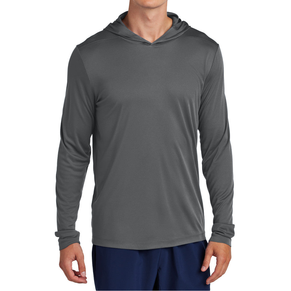 Mens UPF 50 Sun Protection & Moisture-Wicking Performance Posi-UV Pro Long Sleeve Hoodie-Dark Smoke Grey