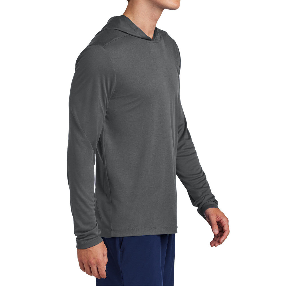 Mens UPF 50 Sun Protection & Moisture-Wicking Performance Posi-UV Pro Long Sleeve Hoodie-Dark Smoke Grey