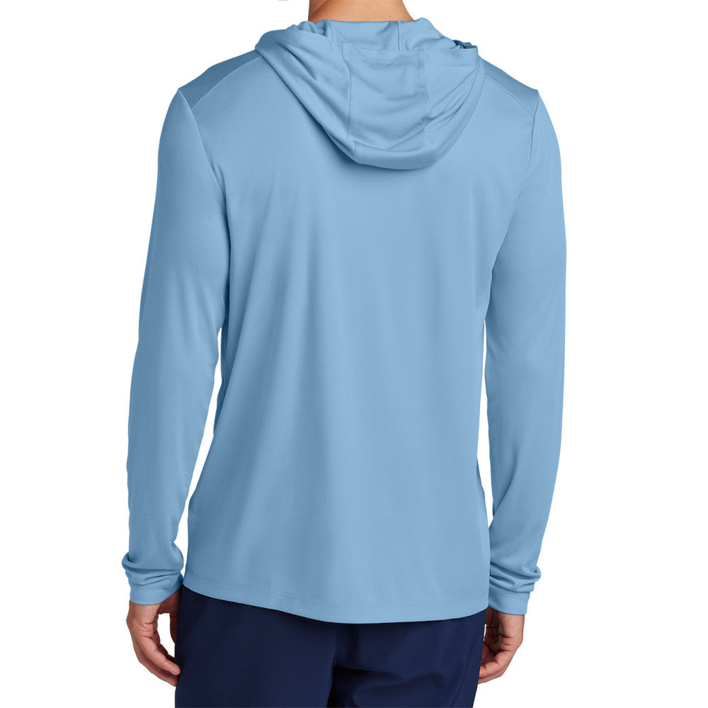 Mens UPF 50 Sun Protection & Moisture-Wicking Performance Posi-UV Pro Long Sleeve Hoodie-Light Blue