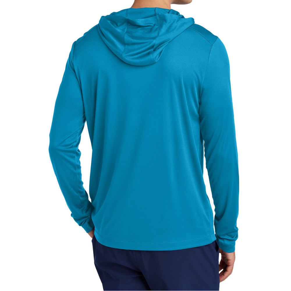 Mens UPF 50 Sun Protection & Moisture-Wicking Performance Posi-UV Pro Long Sleeve Hoodie-Sapphire