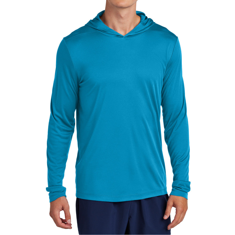 Mens UPF 50 Sun Protection & Moisture-Wicking Performance Posi-UV Pro Long Sleeve Hoodie-Sapphire