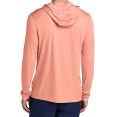 Mens UPF 50 Sun Protection & Moisture-Wicking Performance Posi-UV Pro Long Sleeve Hoodie-Soft Coral