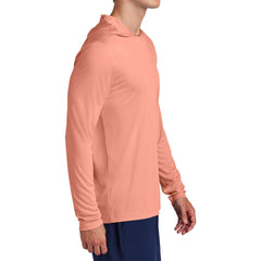 Mens UPF 50 Sun Protection & Moisture-Wicking Performance Posi-UV Pro Long Sleeve Hoodie-Soft Coral