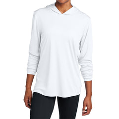 Mens UPF 50 Sun Protection & Moisture-Wicking Performance Posi-UV Pro Long Sleeve Hoodie-White