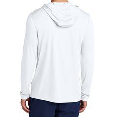 Mens UPF 50 Sun Protection & Moisture-Wicking Performance Posi-UV Pro Long Sleeve Hoodie-White