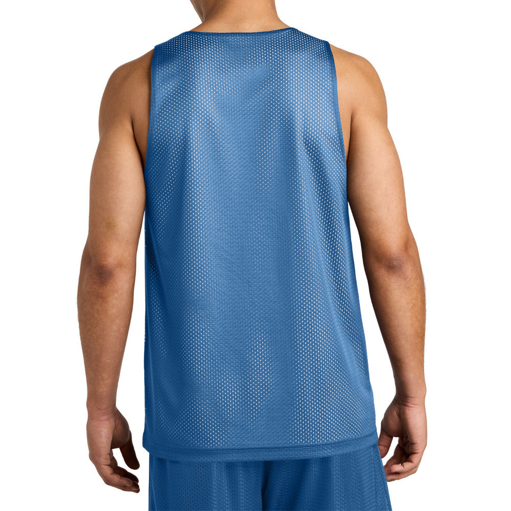 Men's PosiCharge Reversible Mesh Moisture-Wicking Double-Layer Tank-Carolina Blue/ White