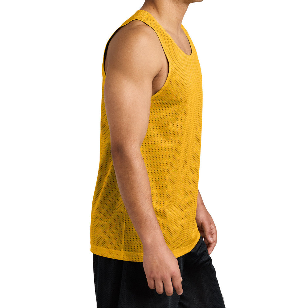 Men's PosiCharge Reversible Mesh Moisture-Wicking Double-Layer Tank-Gold/ Black