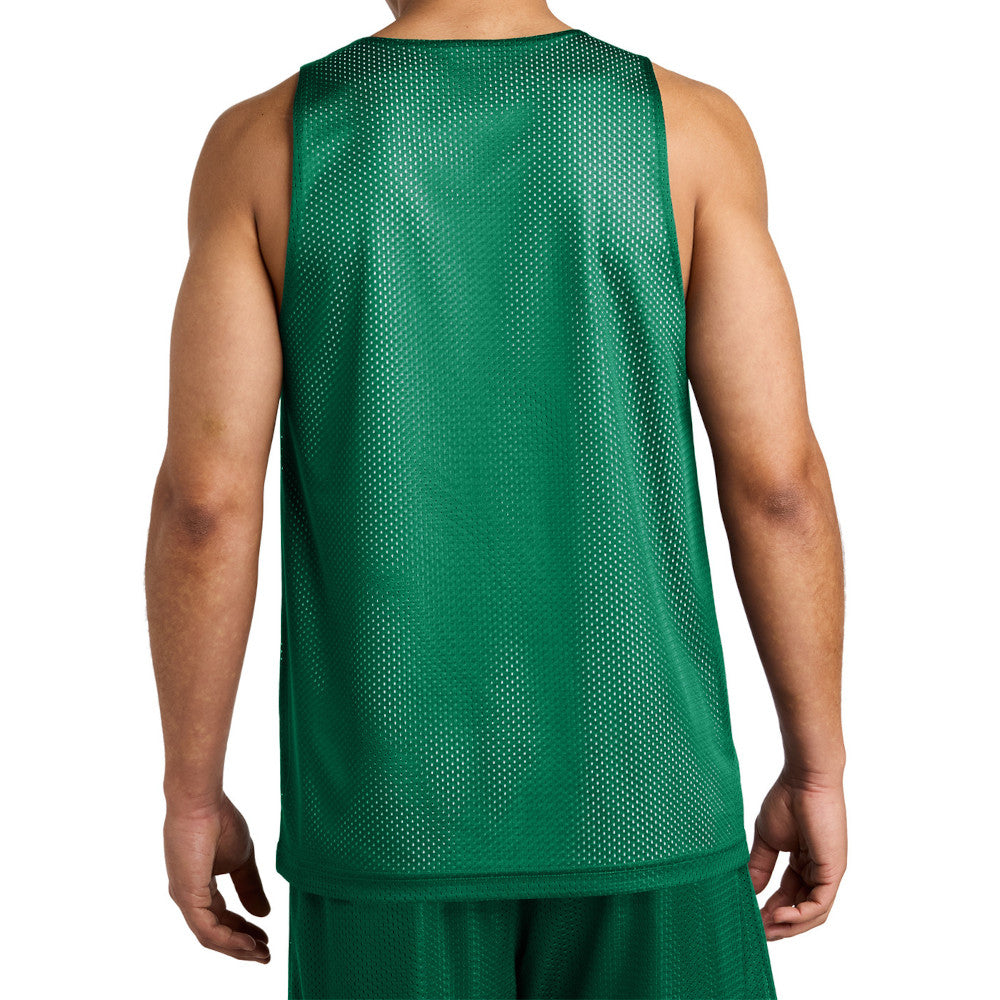 Men's PosiCharge Reversible Mesh Moisture-Wicking Double-Layer Tank-Kelly Green/ White