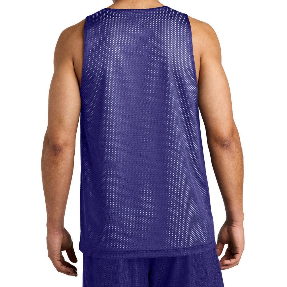 Men's PosiCharge Reversible Mesh Moisture-Wicking Double-Layer Tank-Purple/ White