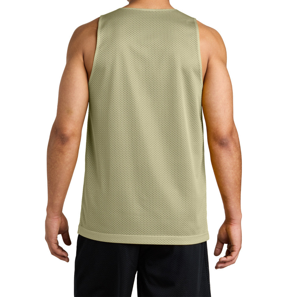 Men's PosiCharge Reversible Mesh Moisture-Wicking Double-Layer Tank-Vegas Gold/ Black