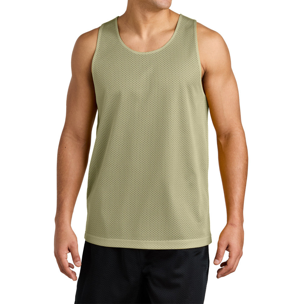 Men's PosiCharge Reversible Mesh Moisture-Wicking Double-Layer Tank-Vegas Gold/ Black
