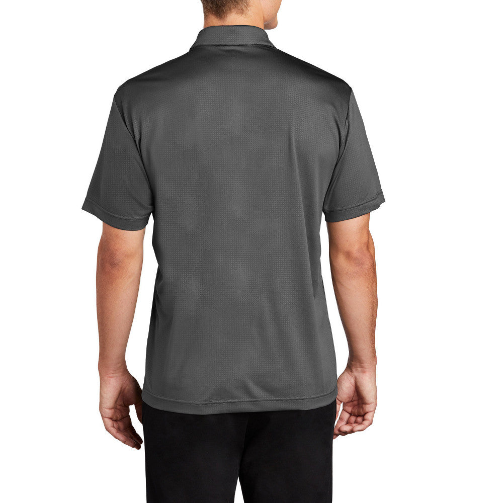 Men's Subtle Embossed Geometric Pattern PosiCharge Tough Polo