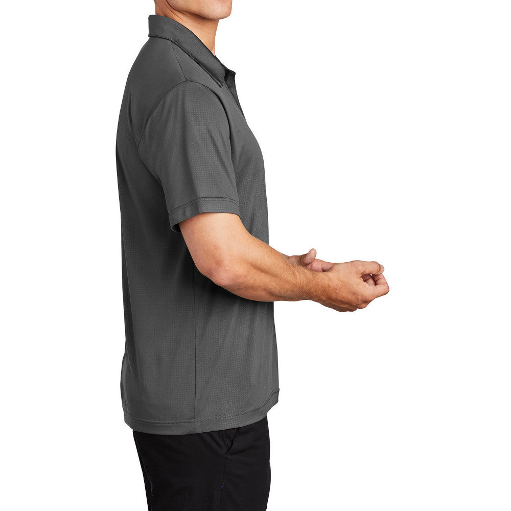 Men's Subtle Embossed Geometric Pattern PosiCharge Tough Polo