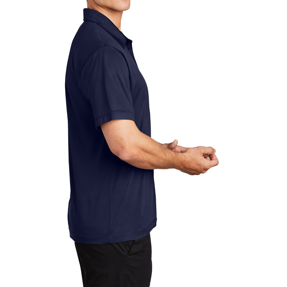 Men's Subtle Embossed Geometric Pattern PosiCharge Tough Polo