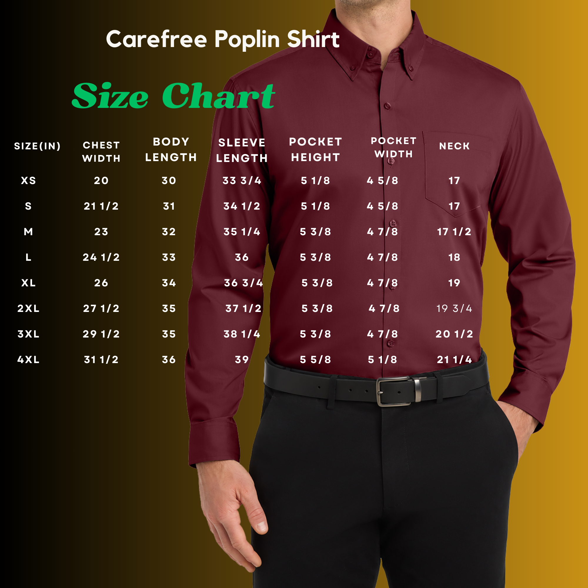 Men's Classic Long Sleeve Stain Release Carefree Poplin Woven Shirt