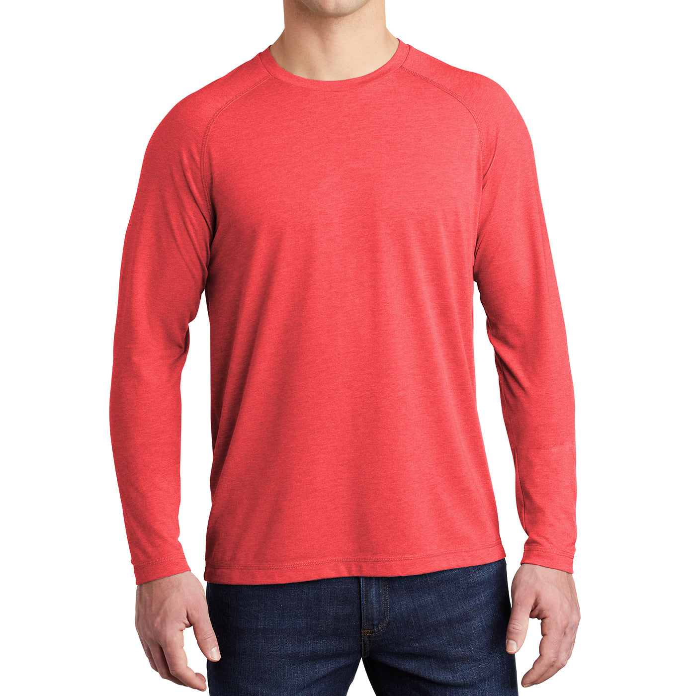 Men's Tri-Blend Long Sleeve Wicking Raglan Tee for Active Comfort