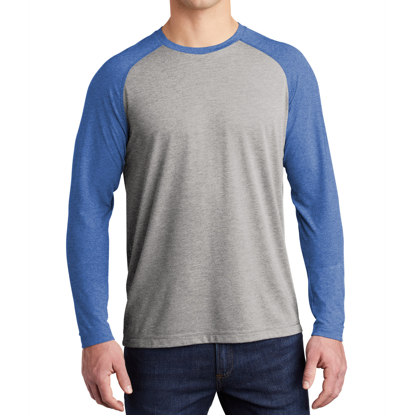 Men's Tri-Blend Long Sleeve Wicking Raglan Tee for Active Comfort