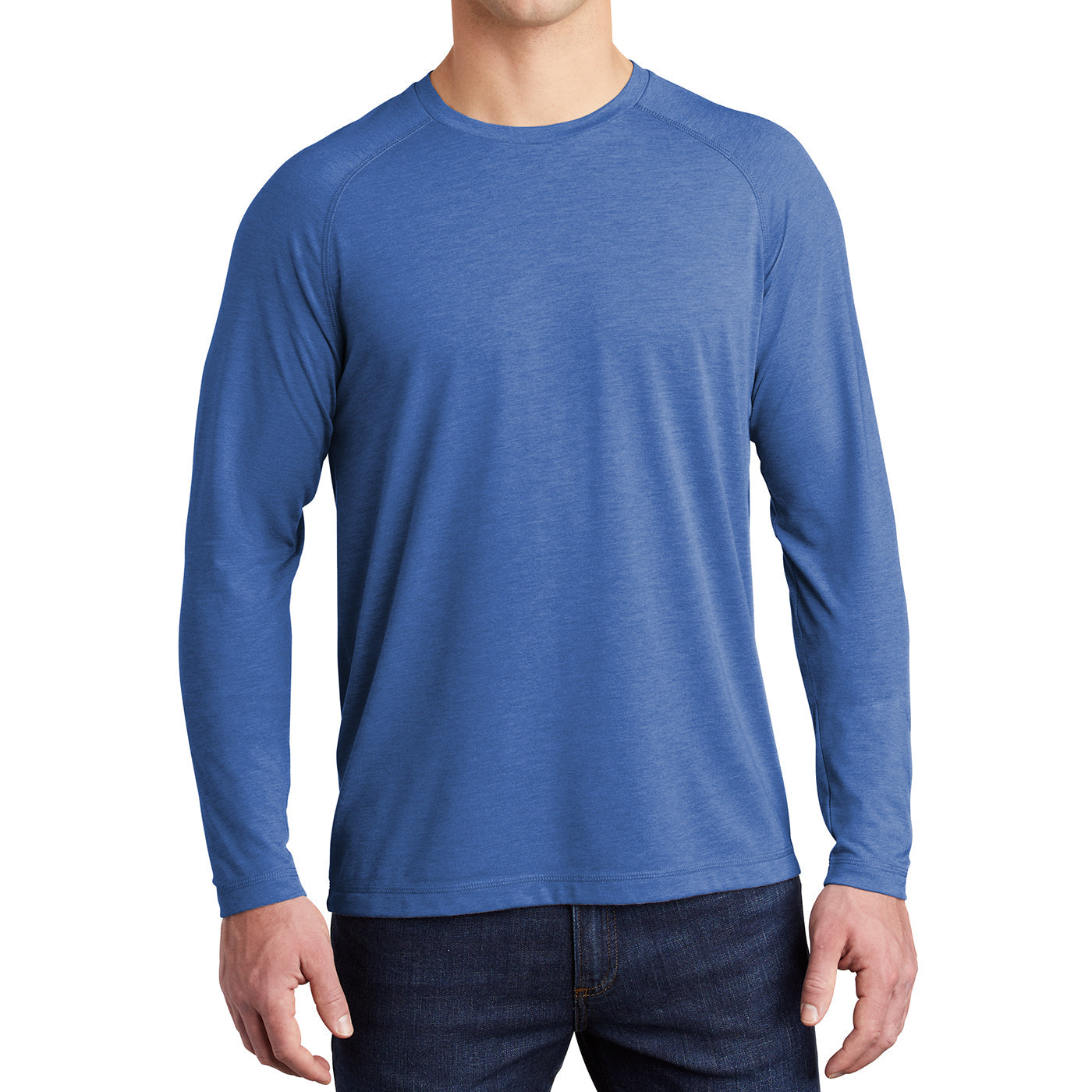 Men's Tri-Blend Long Sleeve Wicking Raglan Tee for Active Comfort